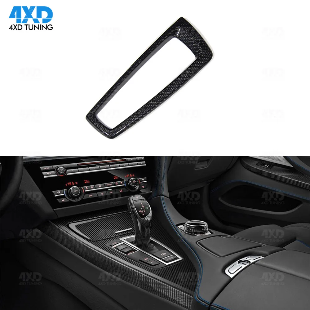 F01 Gear Base Cover For BMW F10 F07 F12 F06 F13 Carbon Fiber Gear Surround cover interior Trim Car Sticker Only Left Hand Drive