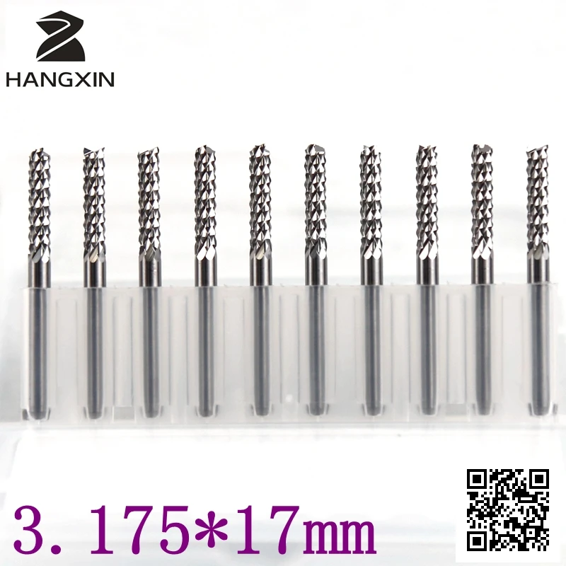 전기 라우터 텅스텐 카바이드 확장 PCB 딸기 커터, CNC 조각 나무 라우터, 옥수수 밀링 커터, CNC, 3.175mm, 10 개