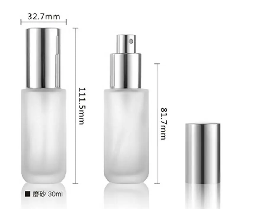 

Refillable 30ML Portable New Frosted Glass Cylindrical Aluminum Spray Perfume Bottle For Travel lin3635