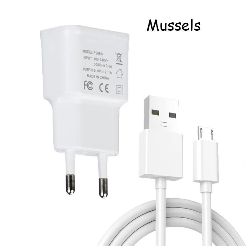 Micro USB Wall Charger Adapter For Assistant AS-501 AS-5434 Club AS-5411 AS-5412 Max Rim AS-5435 Shine 1M Micro USB Cable