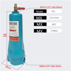 Water Separator 015 for Oil Air Compressor High efficient Industrial Compressed Air Precision Filter Dryer 015Q 015P 015S 015C