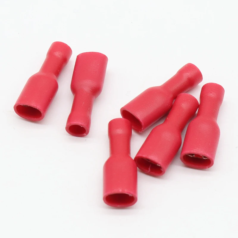 FDFD1-187 FDFD1.25-187 insulating Female Insulated Electrical Crimp Terminal Connectors 100PCS/Pack Cable Wire Connector FDFD