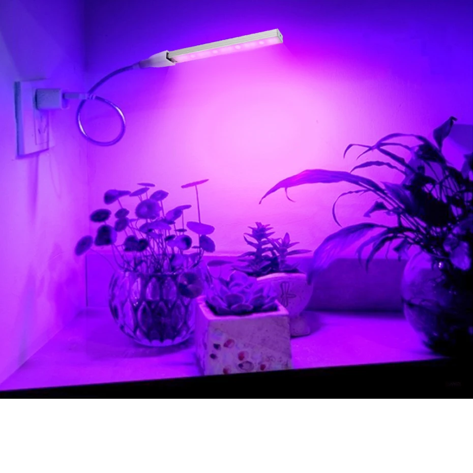 Led Grow Light Full Spectrum Red Blue 5V USB Grow Lights Flexible Pole 3W For Hydroponics Seedlings Flowers Plants Growing Lamp