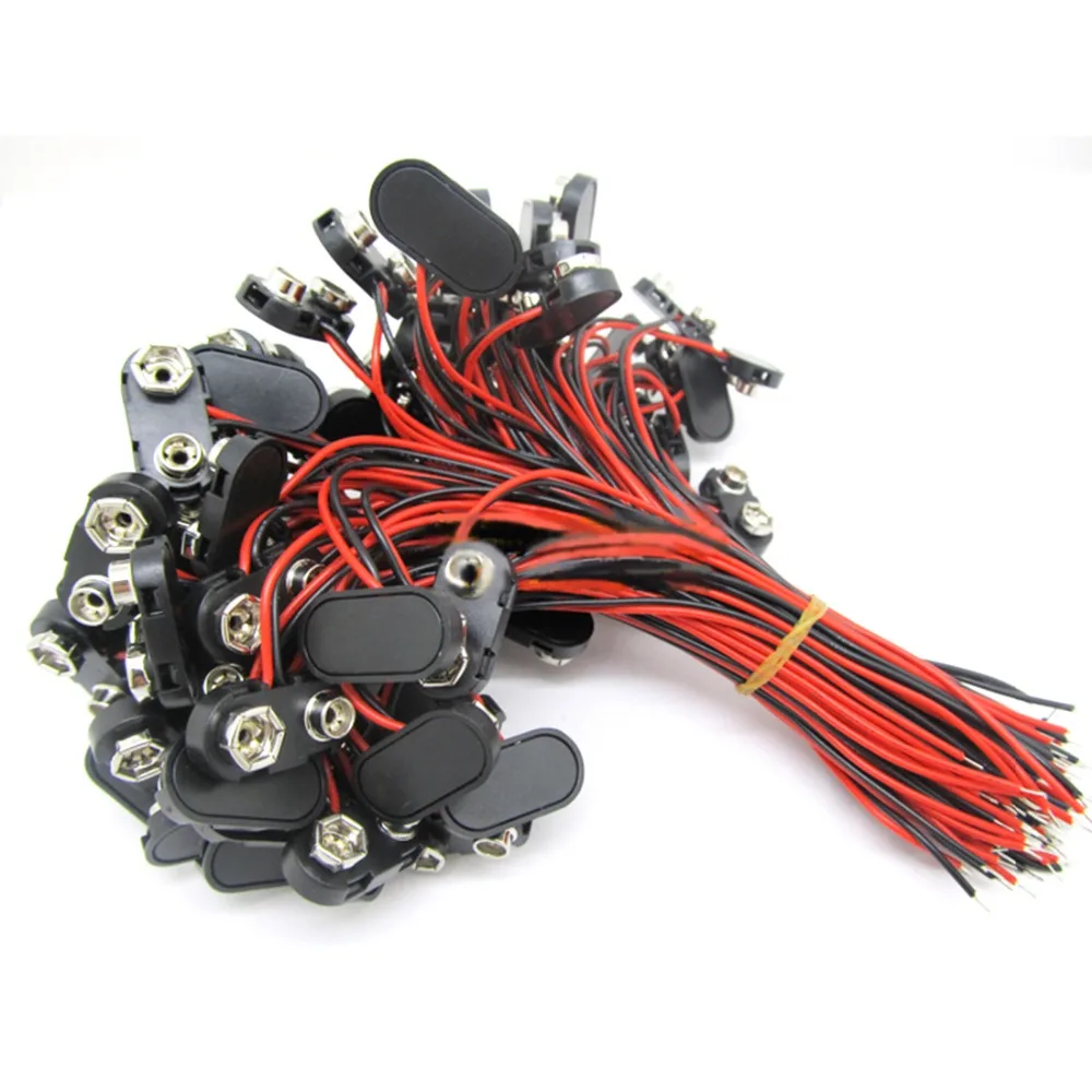 

10pcs 9V battery base tools battery socket tool 150mm wire cable high quality platic accessories