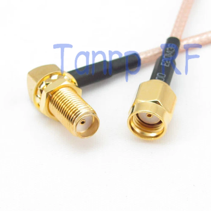 

2PCS 20CM Pigtail coaxial jumper cable RG316 extension cable 8INCH RP-SMA male to SMA female right angle RF adapter connector