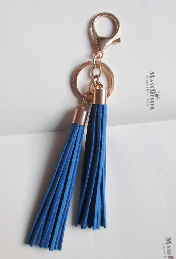 Tassel Key Chain women Tassel KeyChain bag accessory - New fashion 2 suede Tassels Car Key ring fringe jewelry #17020