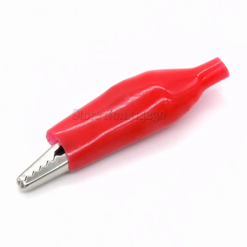 10PCS Metal Alligator Clip crocodile electrical Clamp FOR Testing Probe Meter 45MM Black Red Plastic Boot