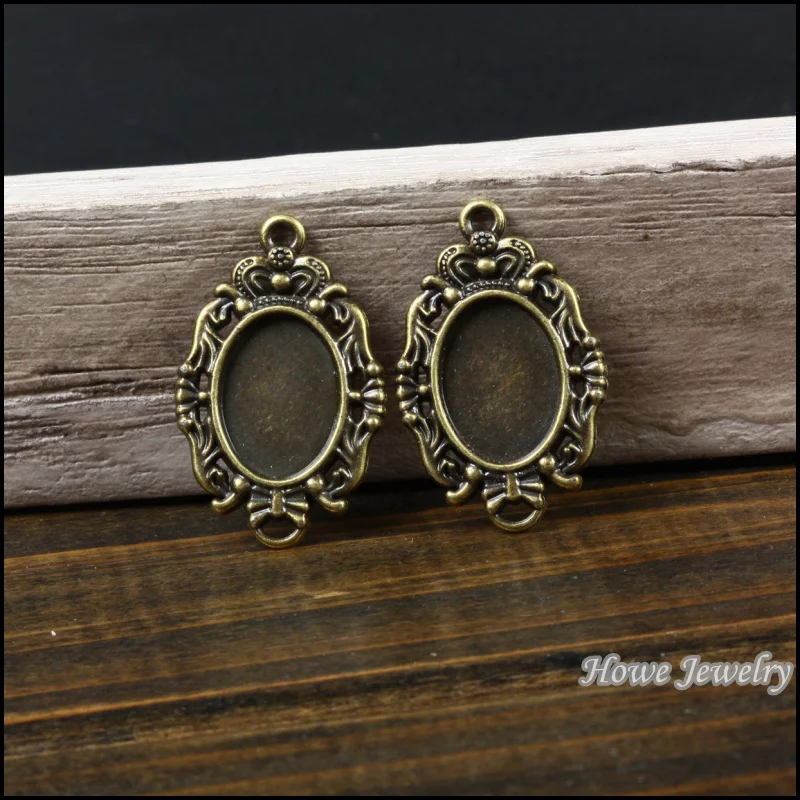 

New vintage 60pcs antique bronze oval Cameo/Cabochon frame pendant charm diy jewelry Findings 30*19*2mm (fit 14*10mm)