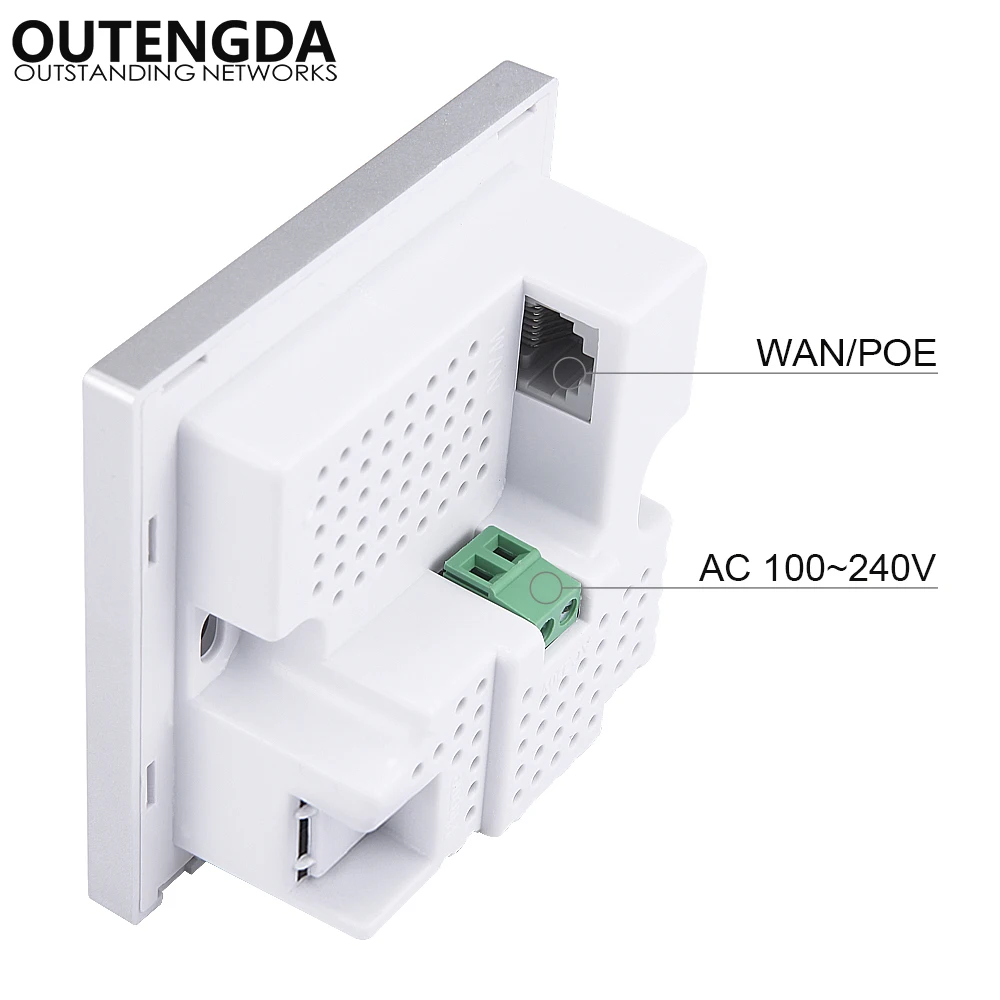 300Mbps In-wall Wireless Access Point Wall Socket Wi-Fi Extender for Hotel Wi-Fi Project Support AC Management & RJ45 USB WPS