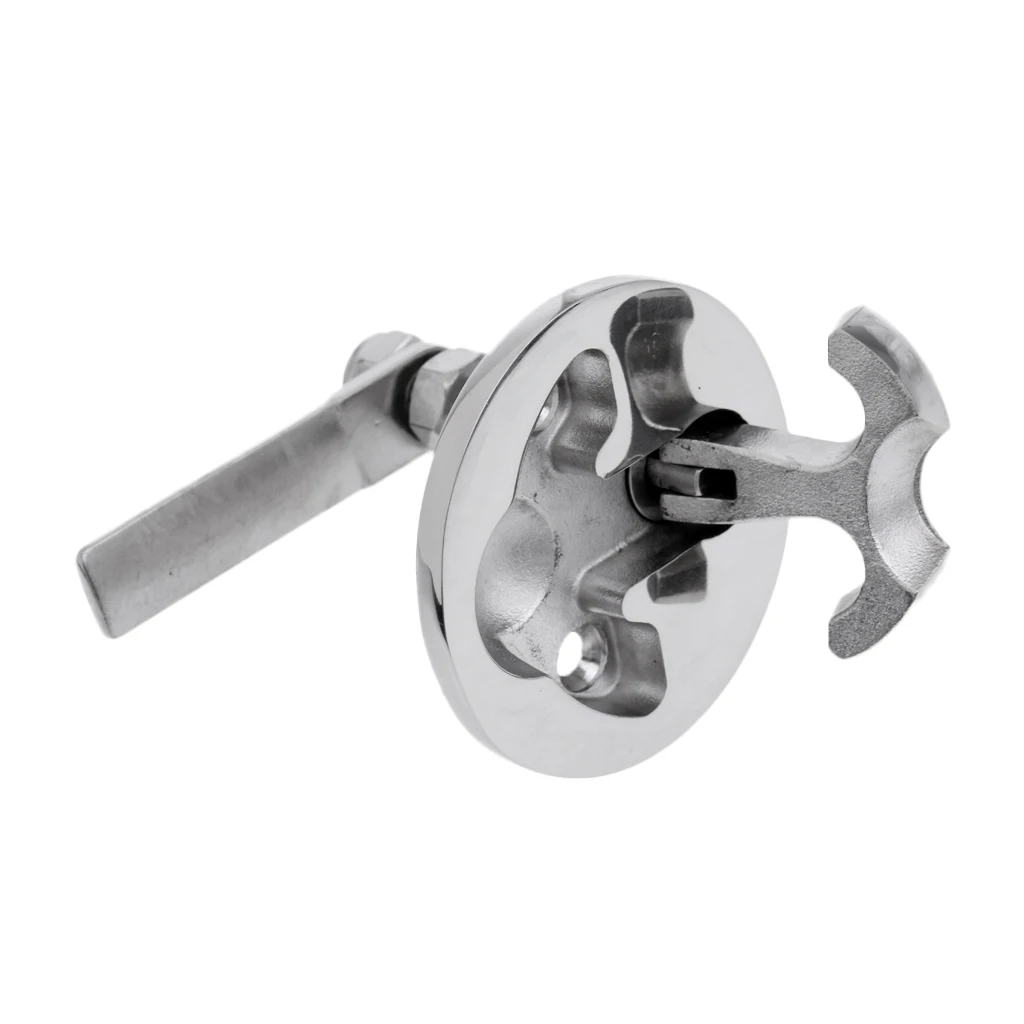 Marine Grade 316 Stainless Steel Boat Hatch Turning Lock Latch Lift Pull Ring T-Handle Flush Mount