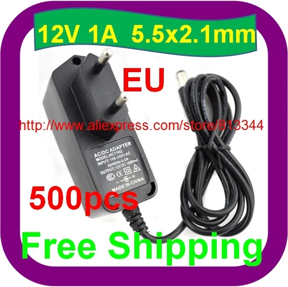 12V 1A/1000mA EU Power Supply Plug for CCTV Camera/ LED STRIP LIGHT