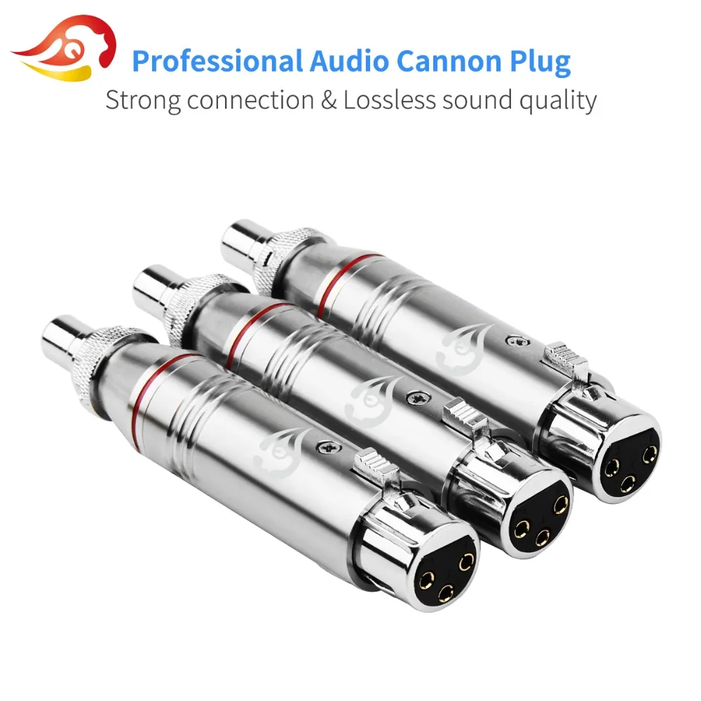 QYFANG 3 Pin Stainless Steel Balance Audio Jack Female XLR RCA Cannon Plug Wire Connector Microphone Mixer Speaker Adapter Plugs