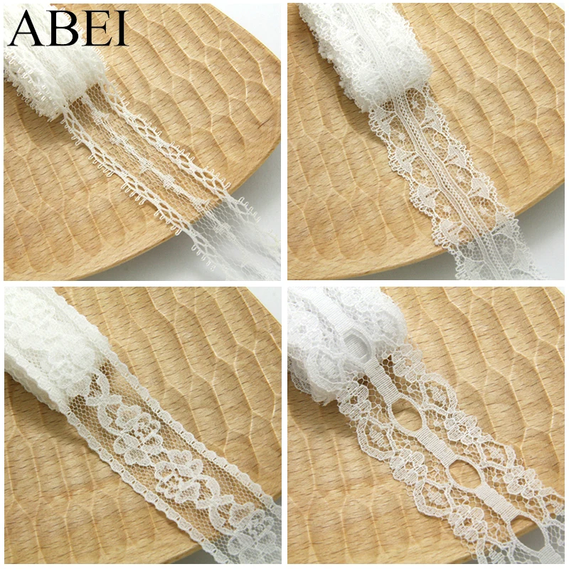 30yards/lot No Elastic Lace Ribbon DIY Wedding Party Dress No-Stretch Lace Fabric Trims Handmade Baby Favor Scrapbooking Decors