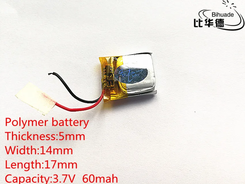 3.7 V, 60 mAh năm 501417 PLIB; polymer lithium ion/Pin Li-ion cho GPS, MP3, MP4, MP5, DVD, Bluetooth Đồ chơi mô hình di động Bluetooth