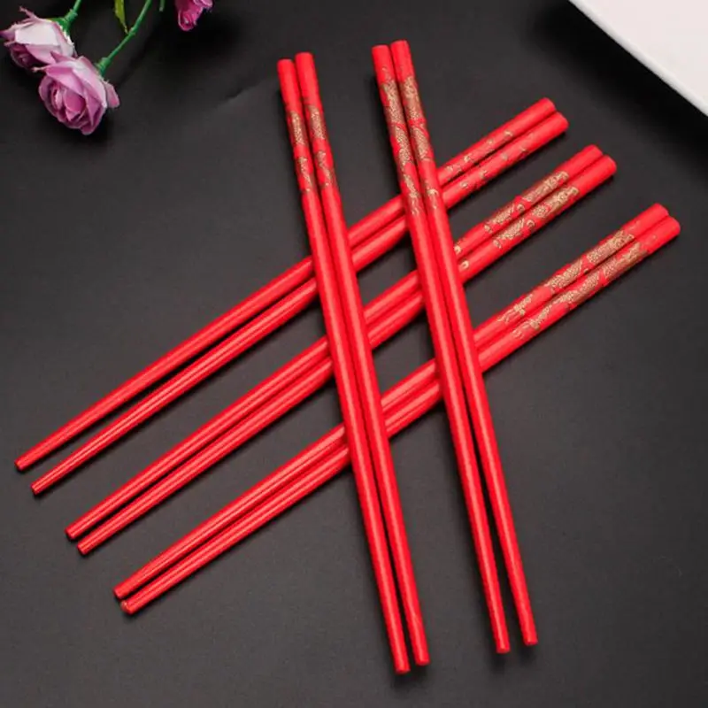 Chinese Red Wood Chopsticks Handmade Food Stick for Sushi Hashi Chop Sticks Tableware as Christmas Gifts F20173905