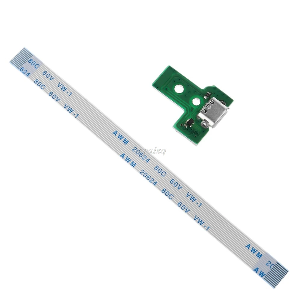 

USB Charging Port Board With 12 Pin Flex Cable For JDS-030 PS4 Controller July 271 Drop ship