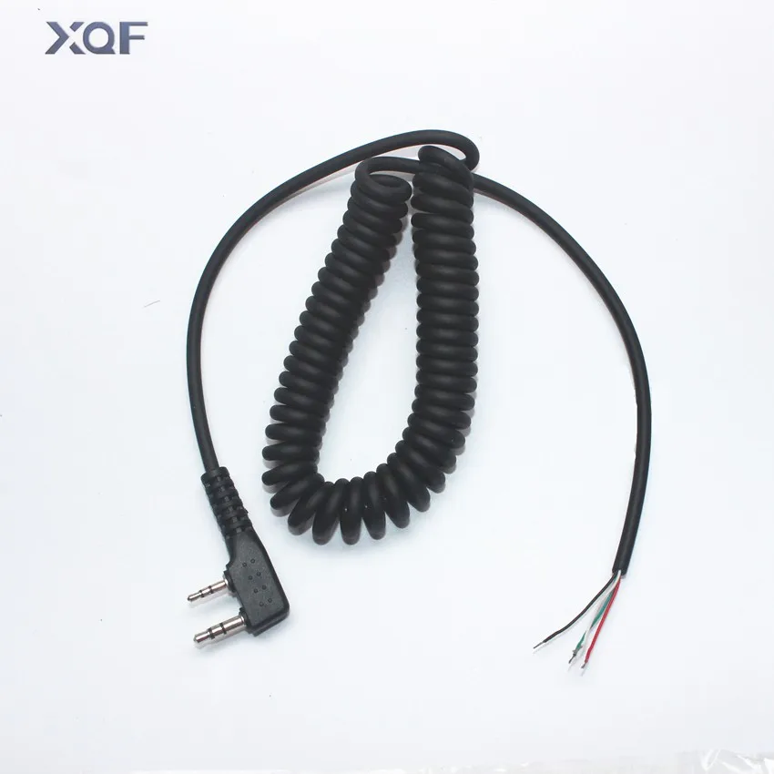 DIY 4wire microphone cable K plug 2pins for kenwood wouxun baofeng puxing linton tyt quansheng walkie talkie