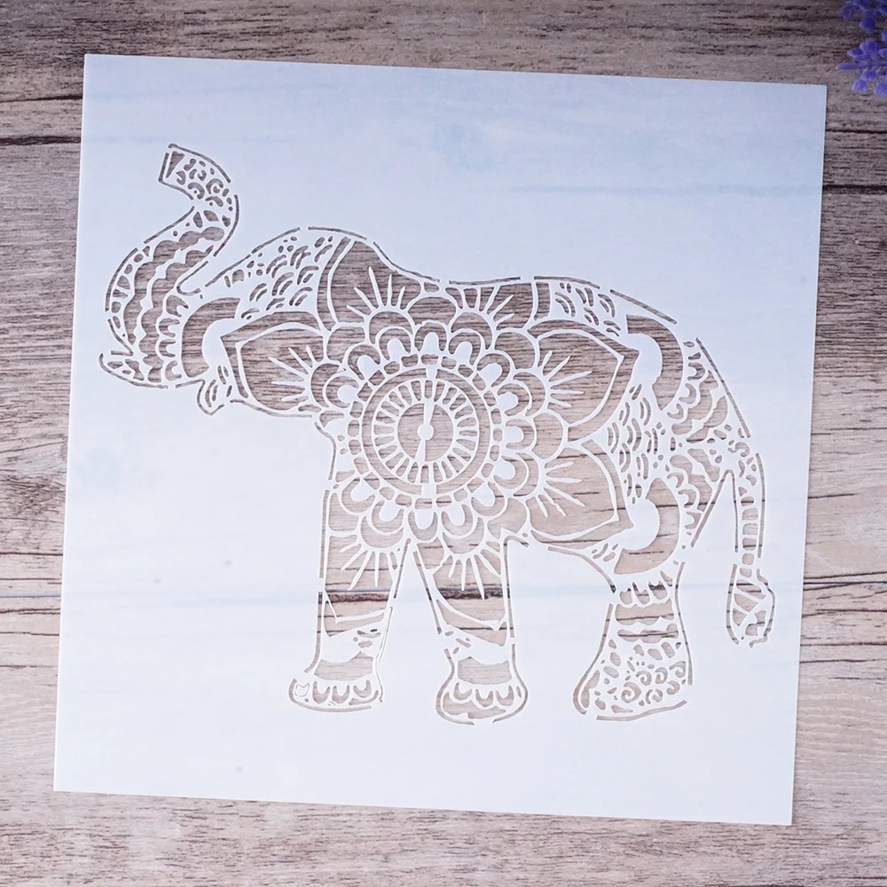 A4 A3 A2 Size DIY Craft Elephant Mandala Stencils For Walls Painting Scrapbooking Stamping Album Decorative Embossing Paper Card