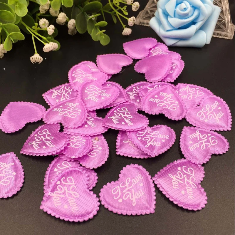 100pcs Fabric Multicolor Love you Heart dia 3.5x2.5cm Wedding Party Confetti Table Decoration birthday party Decorative Supplies