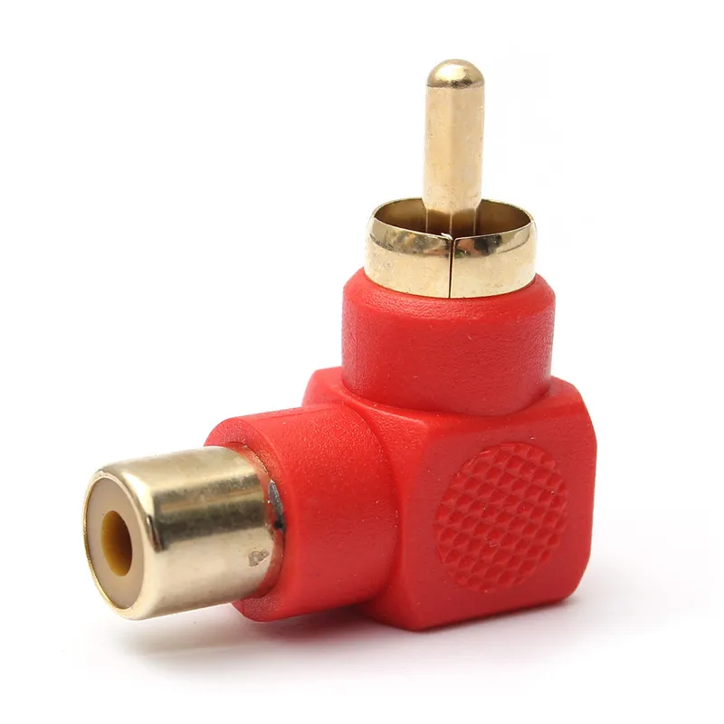 1Pair 90 Degree RCA Right Angle Connector Plug Adapters Male & Female 90 Degree Elbow Audio Adapter