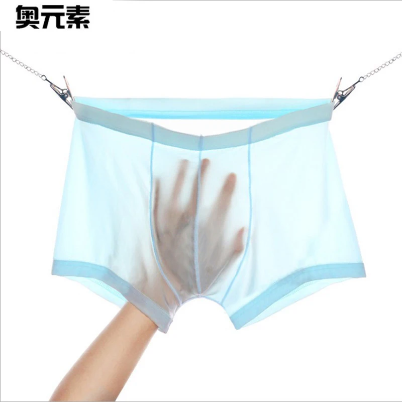 Men Boxer Shorts 5Color underpants ice silk sexy Calzoncillos Hombre Slips Ropa Interior Home Underwear man L XL XXL XXXL Boxers