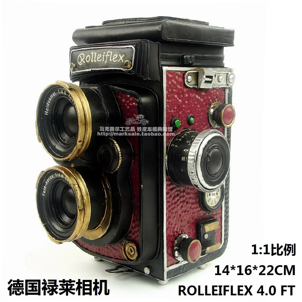 Hot Classic Europe Style Retro The German Rolleiflex Camera Model Creative Mini Iron Craft Best Gift Home Bar Decoration