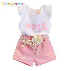 Estate neonate vestiti cotone senza maniche ragazza Costume bambini vestito neonato tuta bambino top + pantaloncini bambino vestito 2-7Y A161