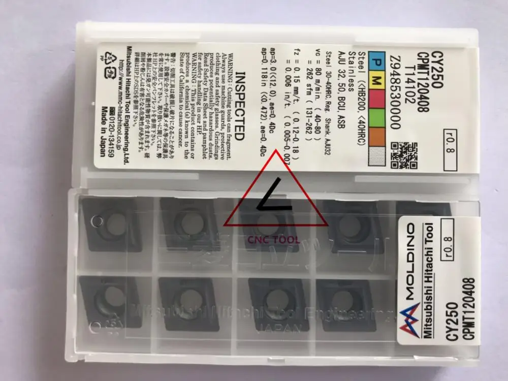 CPMT120408 CY250 10pcs Hitachi high cutting performance CNC indexable inserts