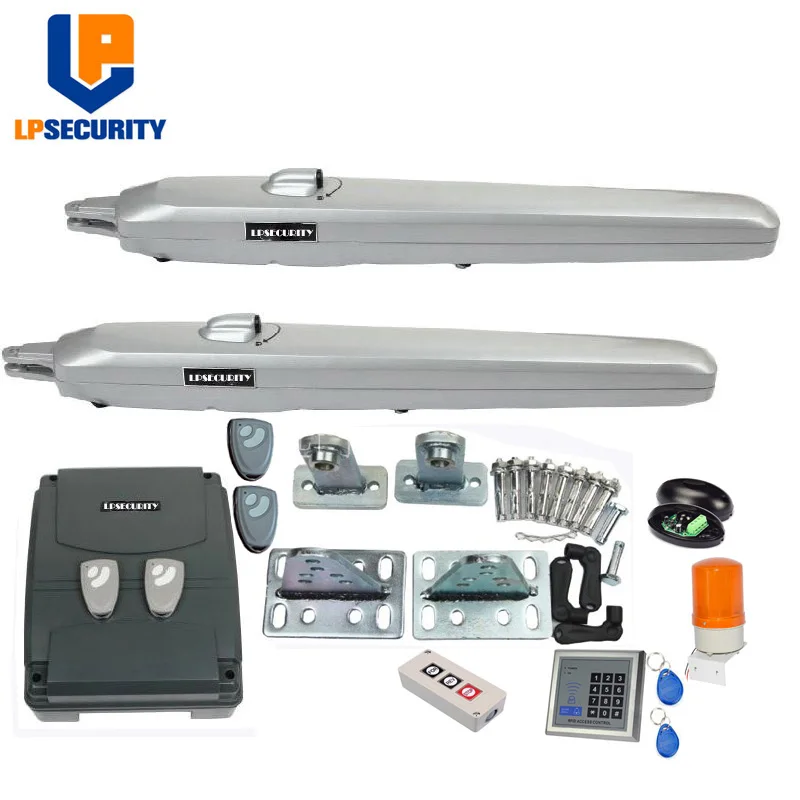 350kg 24VDC electrical swing gate opener motor full kit with 4 remote switch alarm light photocell keypad options