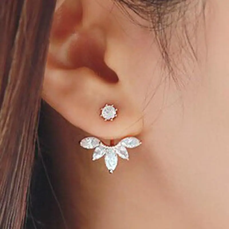 The New Fashion Crystal Earrings Statement Jewelry Earrings Horse Eye Blossom Daisy Upper And Lower Sections Of Women Earrings