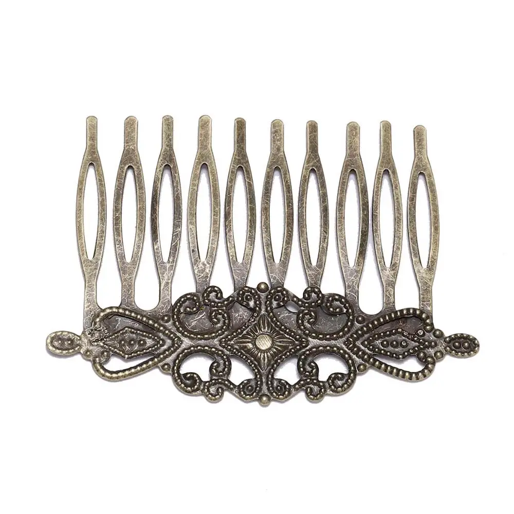 

5pcs/lot 52*56 mm Women Charm Barrettes Antique bronze Teeth Metal Hairpins Findings DIY Hair Comb Supplies For Jewelry Making