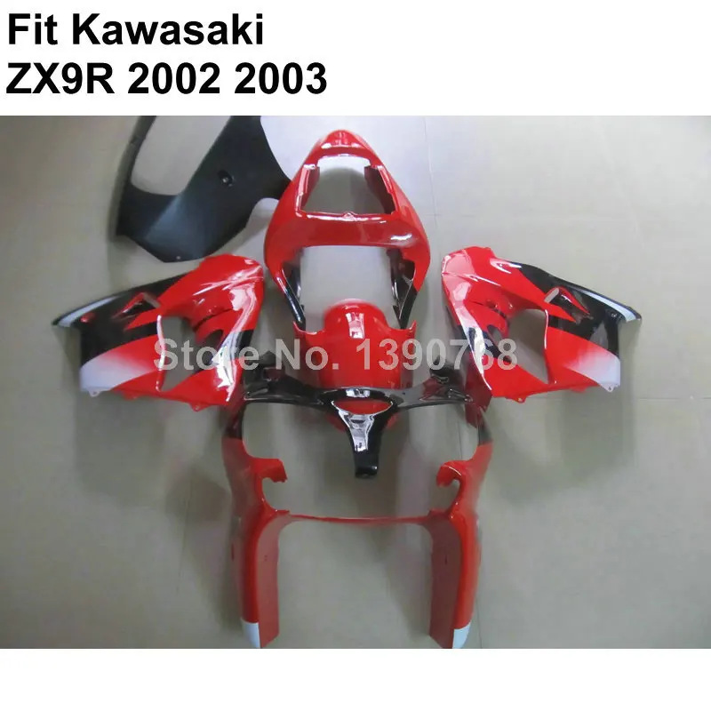 

aftermarket body parts fairing for Kawasaki Ninja ZX9R 2002 2003 red black fairings kit zx9r 02 03 KO08