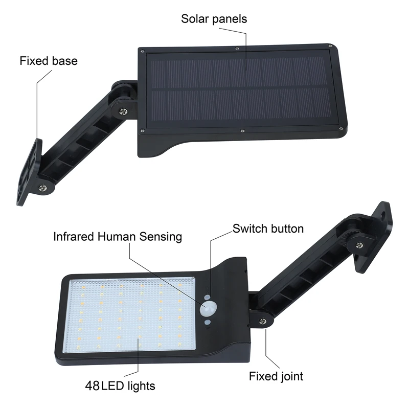 QLTEG-Luz Solar de 800LM para exteriores, Sensor de movimiento PIR, impermeable Ip65, lámpara de jardín de pared de calle, giratoria, Control