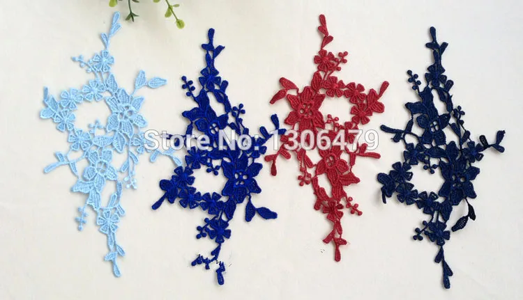 Water Soluble Lace Fabric Decoration, DIY Patch Applique, Bride Hair Accessory, Veil Wedding Shoes Lace Trim, RS1173, 20 PCs/Lot
