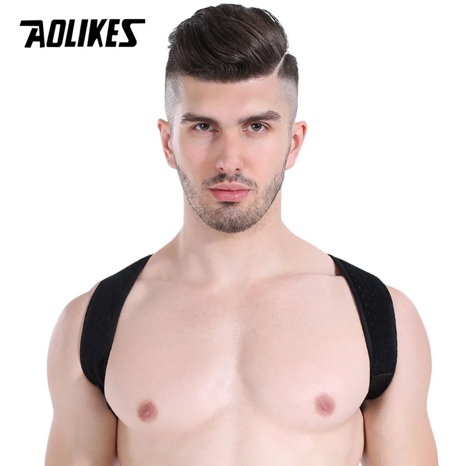 AOLIKES Back Shoulder Posture Correction Adjustable Adult Sports Safety Back Support Corset Spine Support Belt Posture Corrector