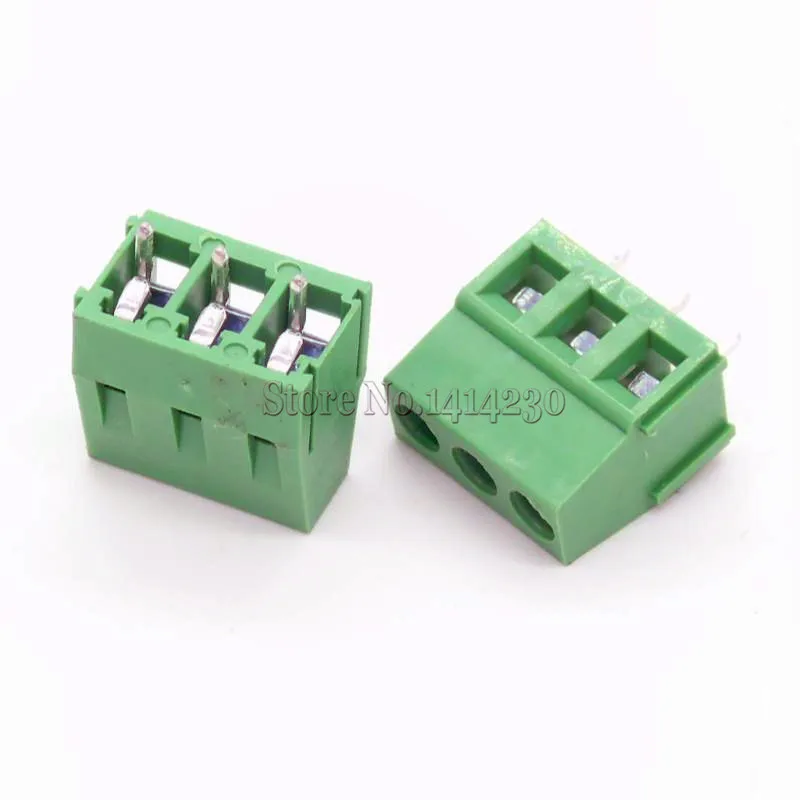 50Pcs 5mm 3Pins 3P 3 PINS PCB Screw Terminal Block Connectors 300V 10A KF128 KF128-3P