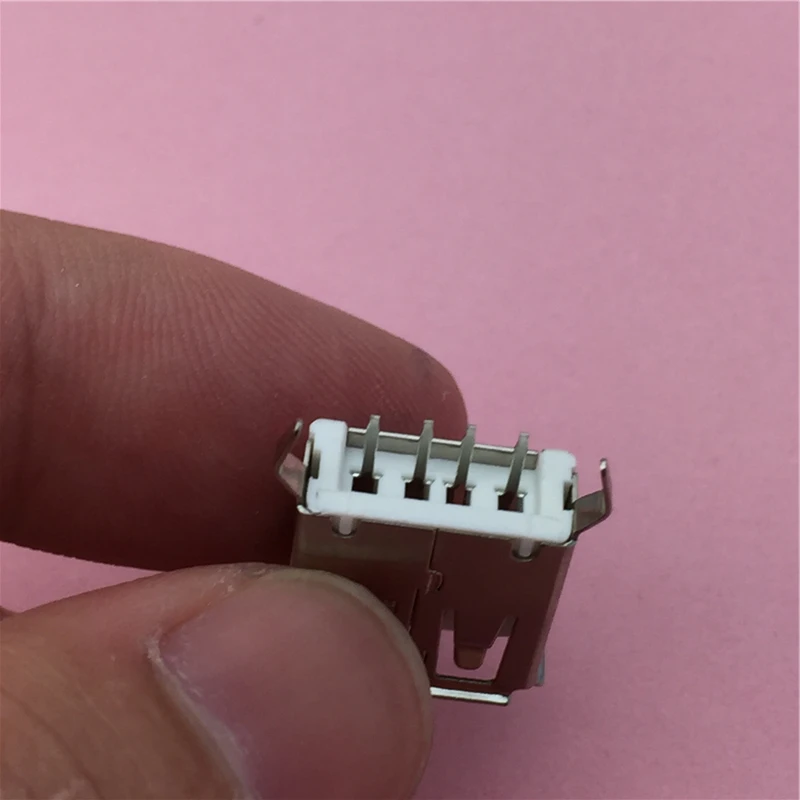 10pcs/lot USB 2.0 4Pin A Type Female Socket Connector G55 Curly Mouth Bent Foot for Data Transmission Charging