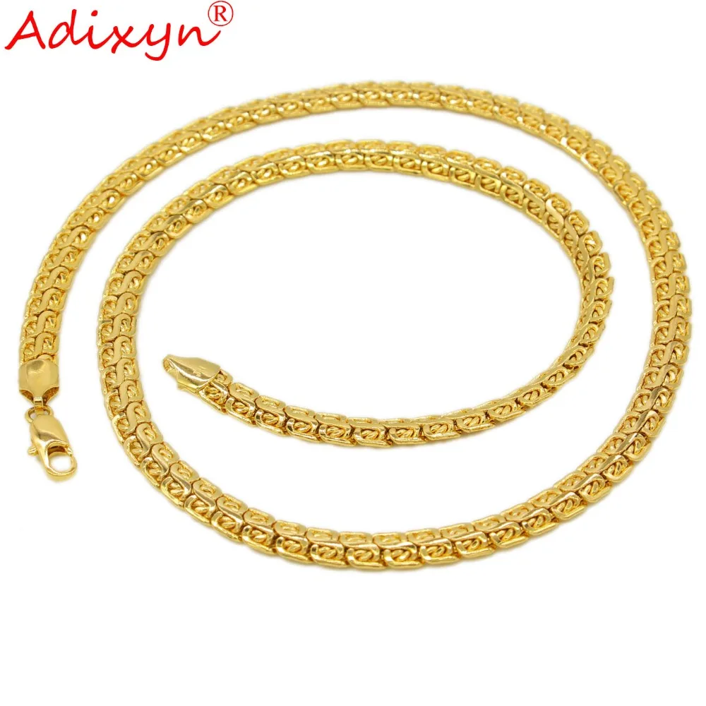 

Adixyn Length 60cm Width 7mm,Ethiopian Thick Necklaces Men Women Gold Color Africa Eritrea Chunky Chain/Dubai/Arab Items N09234