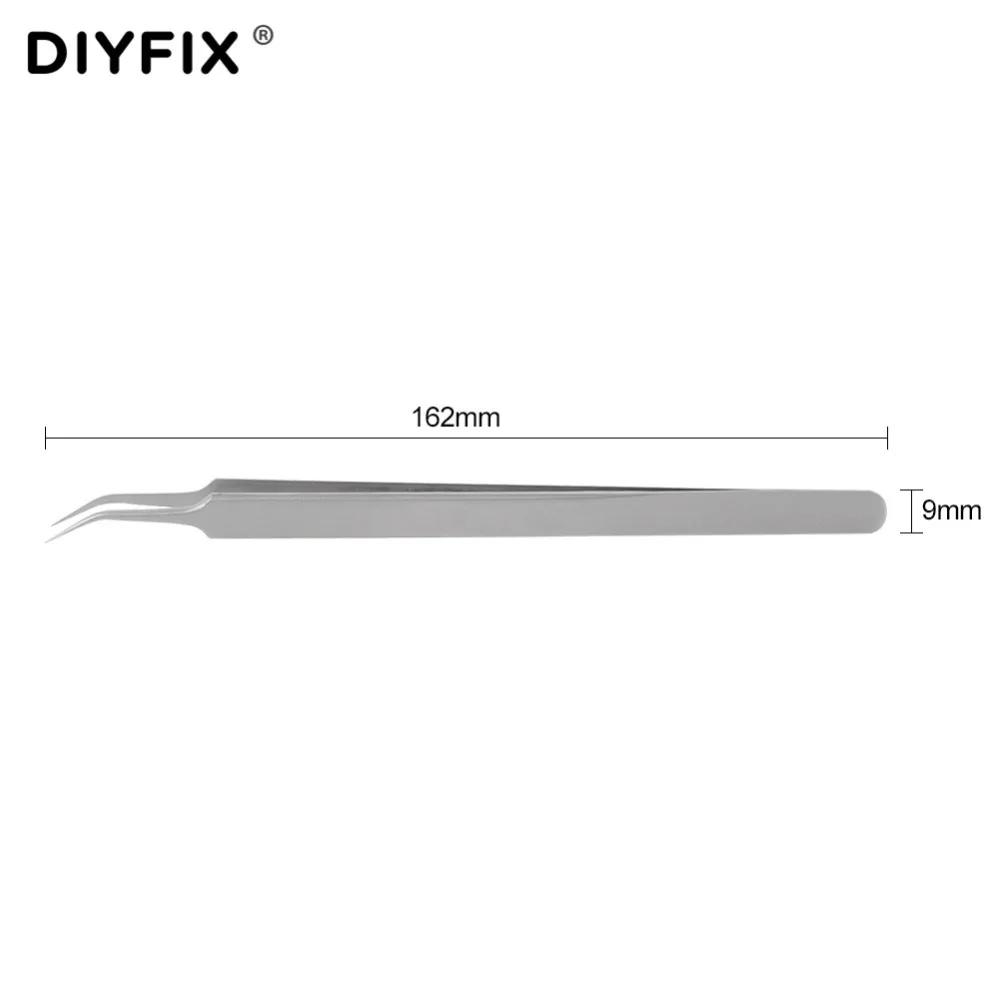 DIYFIX Precision Tweezers Ultra Thin Anti Static Forceps Clips For Jewelry Electronic Component Holding Picking Repair Hand Tool
