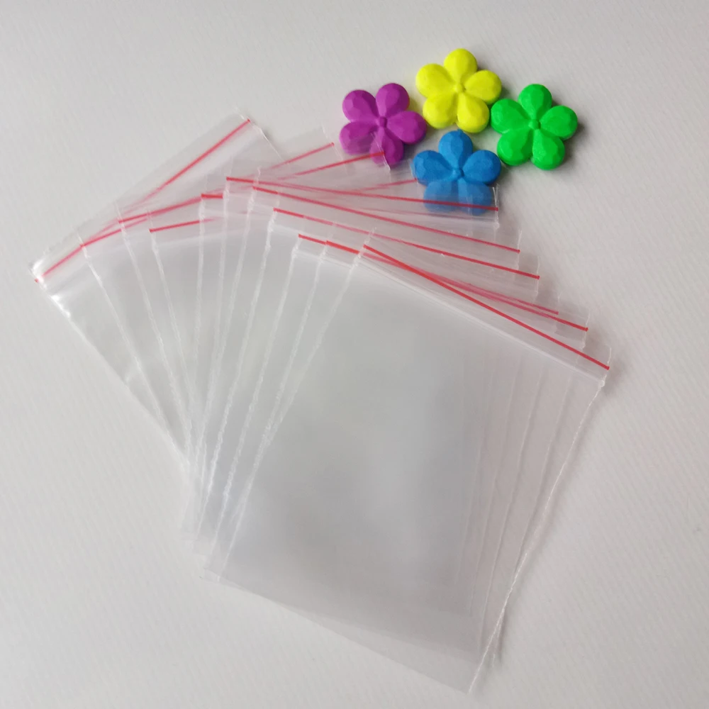 100 stuks Zip-Lock Plastic Zak Met Rits Pe Plastic Transparante Tassen Voor Vrouwen/wo/gift Sieraden Verpakking display Opslag Pouch