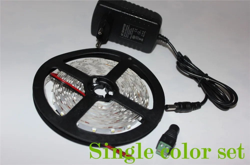 5M 2835 RGB 300 Led non waterproof Flexible Strip light bright than 3528 tape/24key Remote Controller/dc12v 2A Power Adapter