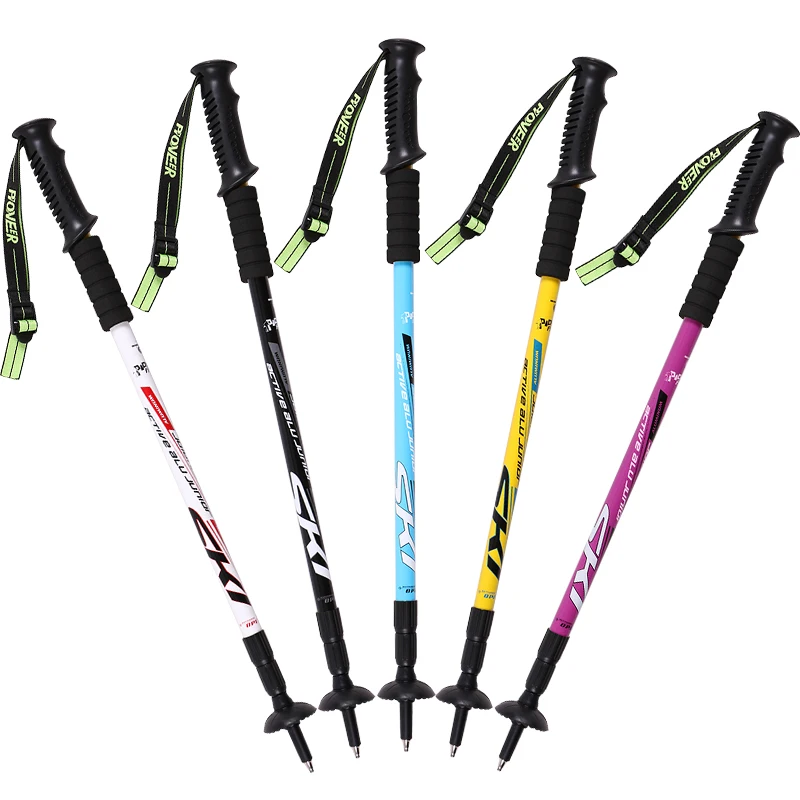 PIOMEER 야외 여행 캠핑 하이킹 등산 워킹 스틱 6061 알루미늄 AlloyAlpenstock 스키 트레킹 폴 1pc