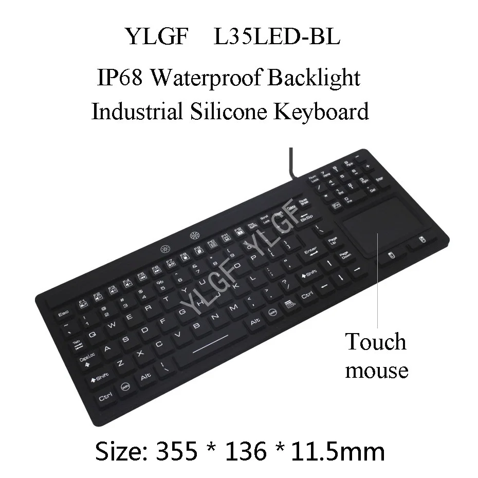 YLGF L35LED-BL IP67, IP68, waterproof keyboard, industrial keyboard, silicone, light, backlight, dust, embedded,LED backlight