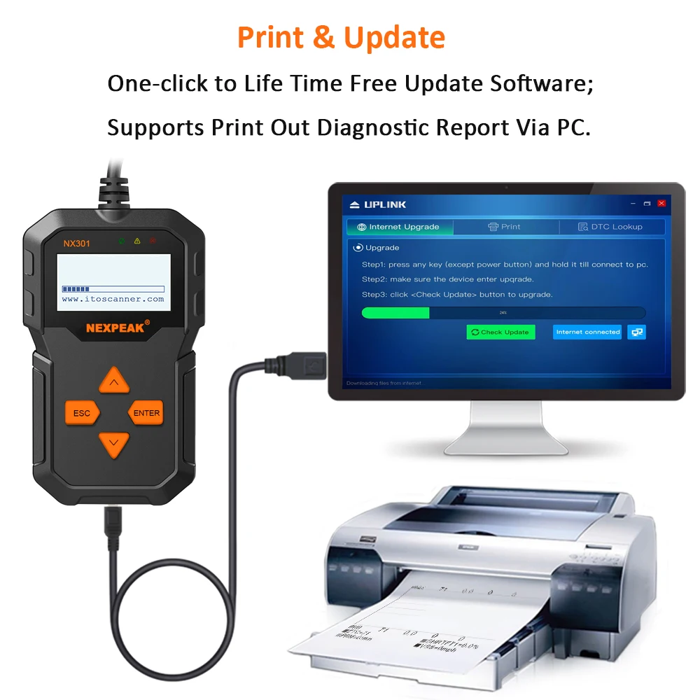 NX301 OBDII Universal Auto Car Diagnostic Tool Scannner Code Reader Diagnostic Scanner Tool OBD2 Tool Better than ELM327 AD310 image 4