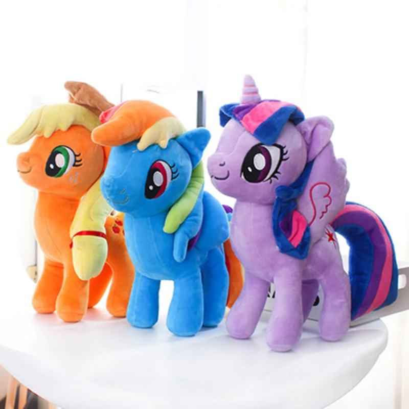 My Little Pony Stuffed Plush Doll Model Anime Pinkie Pie Applejack Rainbow Dash Toy Christmas Gift For Children Girl