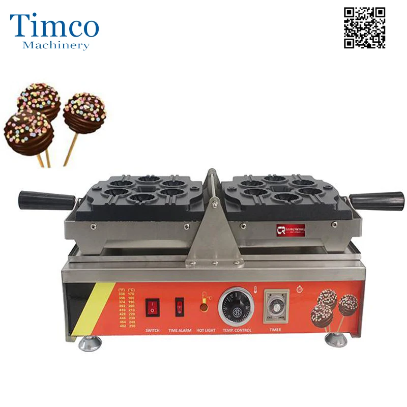 TIMCO Lollipop Waffles Maker 7pcs Commercial Electric 110/220V Lolly Shape Non Stick Waffles Machine