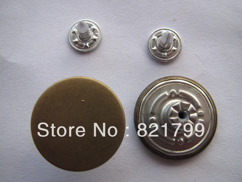 2013 fashion button 15mm jeans button  brass butons for jeans bronze color planting