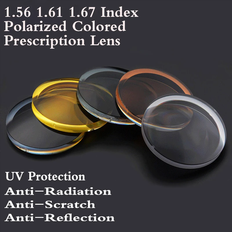 1.56 1.61 1.67 Index Aspheric Polarized Colored Optical Prescription Eyeglasses Lens Myopia Presbyopia Lenses For Eye Glasses