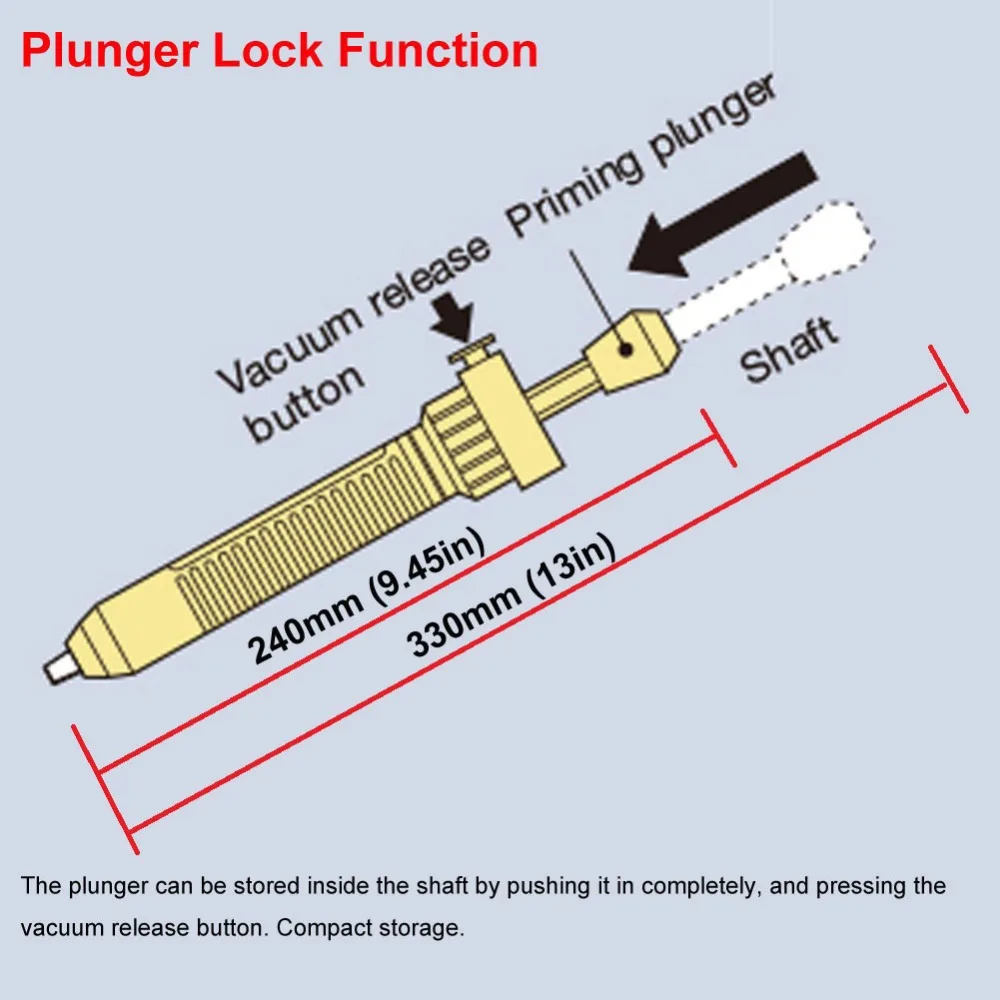 Japan GOOT GS-100 Desoldering Pump Jumbo Size Self-Cleaning Plunger Lock Function Manual Solder Sucker Light Strong Repair Tools