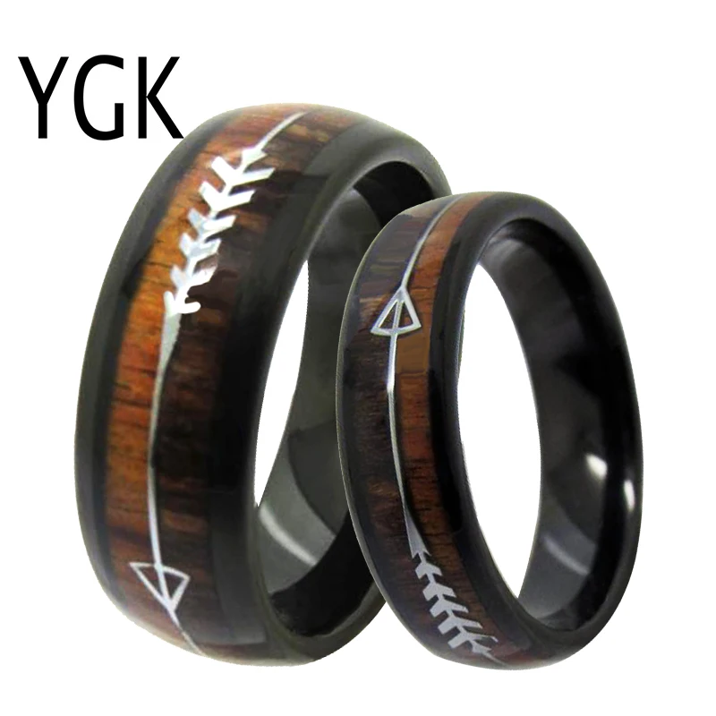 

Men Ring Women Wedding Band Trendy Jewelry Classic Engagement Ring Tungsten Wood Silver Arrow Bohemian Wedding Ring